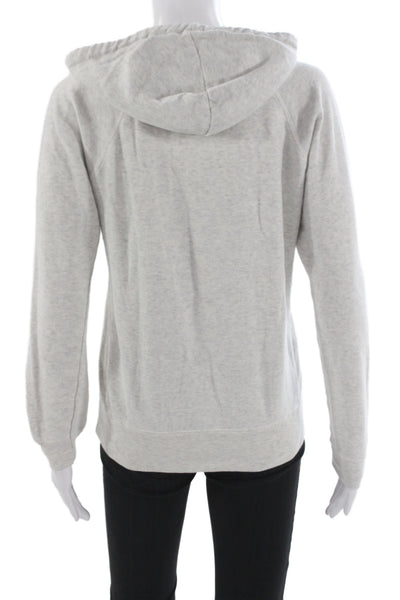 Ocean Drive Women Pullover Hoodie Gray Bird Graphic V-Neck Size S