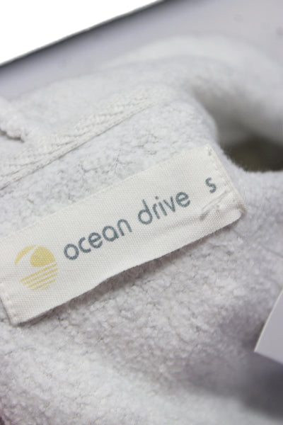Ocean Drive Women Pullover Hoodie Gray Bird Graphic V-Neck Size S