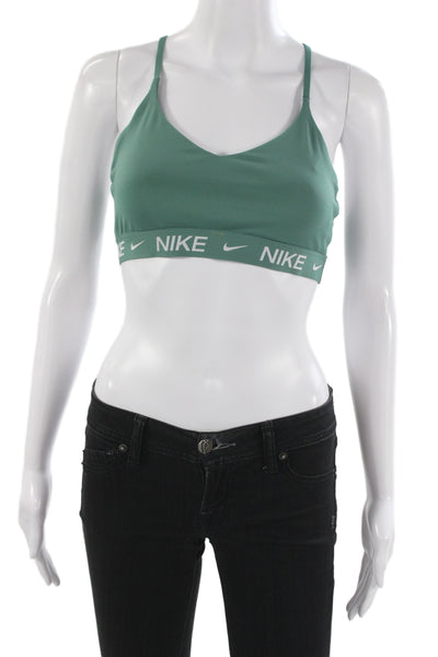 Nike Women Sleeveless Scoop Neck Graphic Bra Green Size M