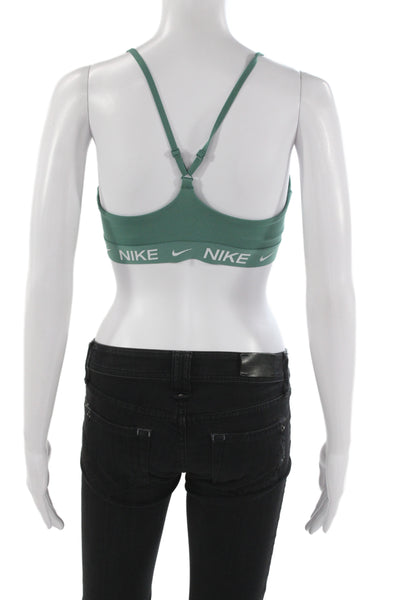 Nike Women Sleeveless Scoop Neck Graphic Bra Green Size M
