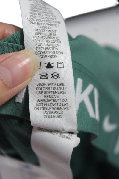 Nike Women Sleeveless Scoop Neck Graphic Bra Green Size M