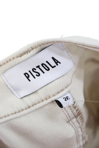 Pistola Women Beige Cropped Straight Jeans Size 26