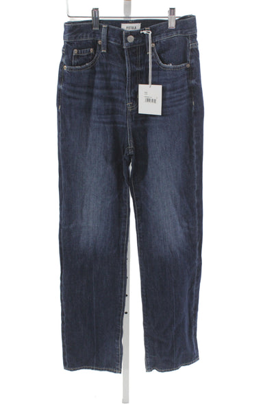 Pistola Womens Straight Jeans Dark Blue Denim High Rise 31in Inseam Size 25