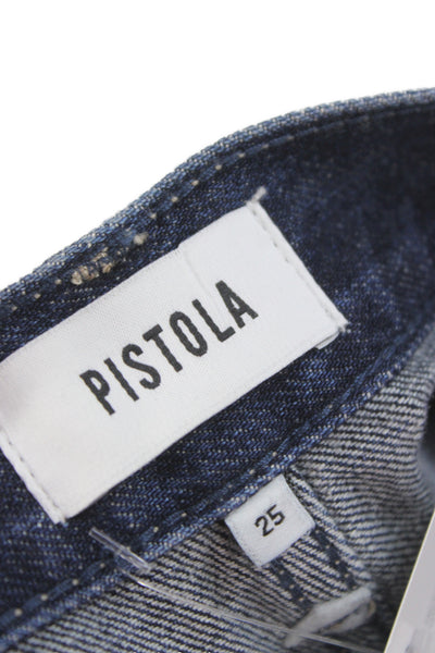 Pistola Womens Straight Jeans Dark Blue Denim High Rise 31in Inseam Size 25