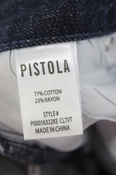 Pistola Womens Straight Jeans Dark Blue Denim High Rise 31in Inseam Size 25