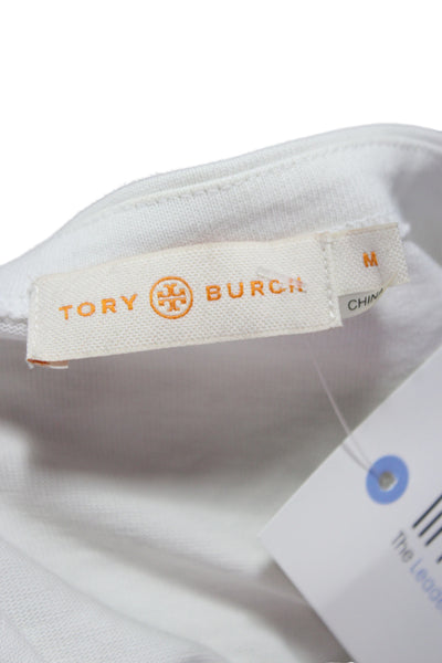 Tory Burch Womens Green Striped Basic T-Shirt 3/4 Sleeve Polyester Size M