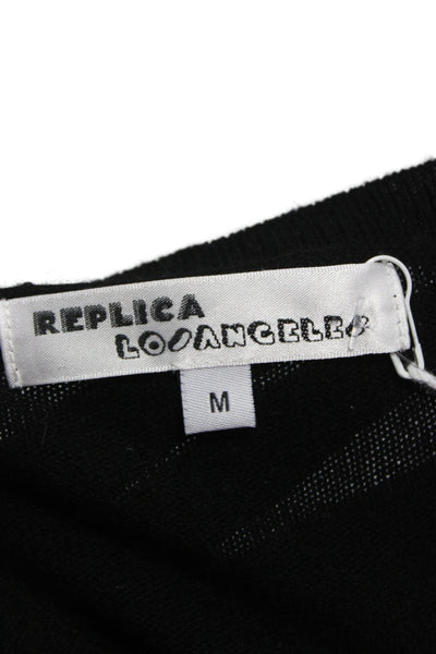 Replica Los Angeles Unisex Black Striped Wool Cashmere Pullover Size M