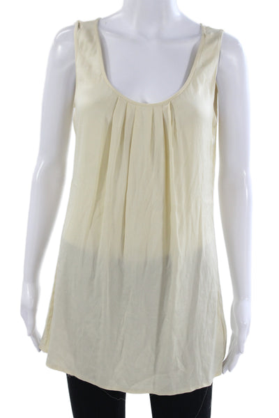 Tory Burch Women Tunic Tank Sleeveless Round Neck Silk Spandex Beige Size 6