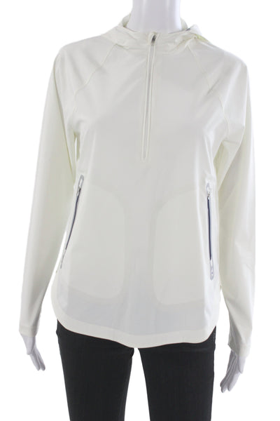 Peter Millar Unisex Pullover Hoodie High Neck Zip Long Sleeve White Size S