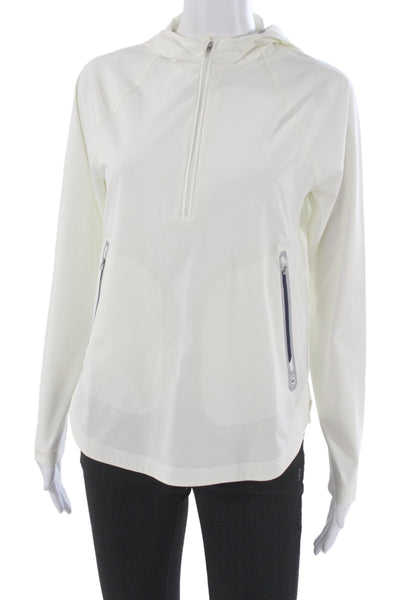 Peter Millar Unisex Pullover Hoodie High Neck Zip Long Sleeve White Size S