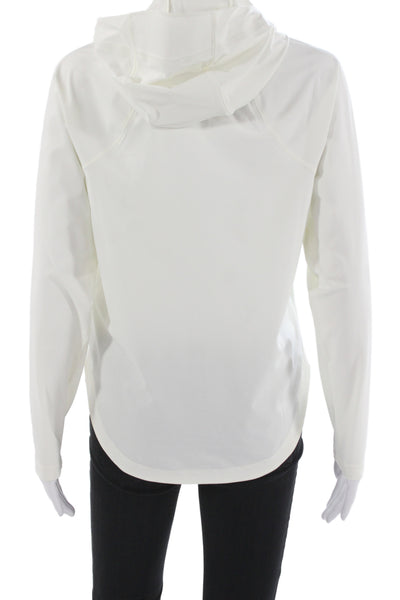 Peter Millar Unisex Pullover Hoodie High Neck Zip Long Sleeve White Size S