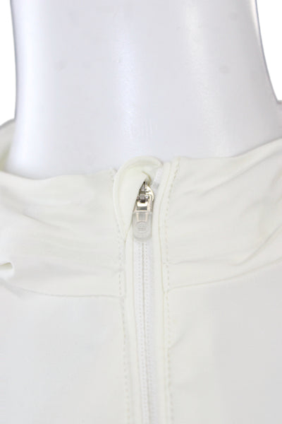 Peter Millar Unisex Pullover Hoodie High Neck Zip Long Sleeve White Size S