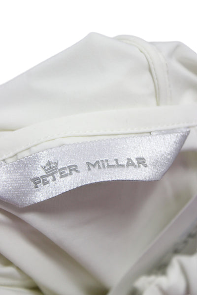 Peter Millar Unisex Pullover Hoodie High Neck Zip Long Sleeve White Size S