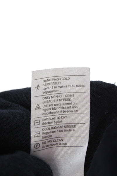 Vince Womens Sleeveless V-Neck Linen Tank Dark Blue Size L
