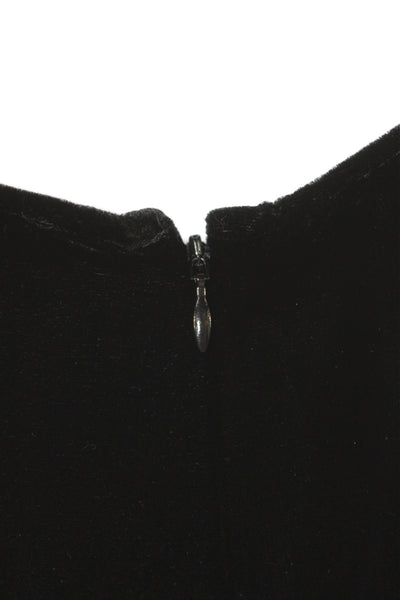 Eileen Fisher Womens Black Silk Rayon Sleeveless Round Neck Zip Blouse Size S