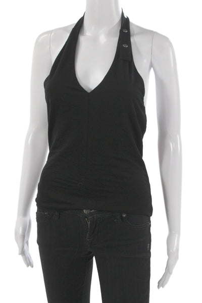 Vince Womens V-Neck Sleeveless Black Tank Size L