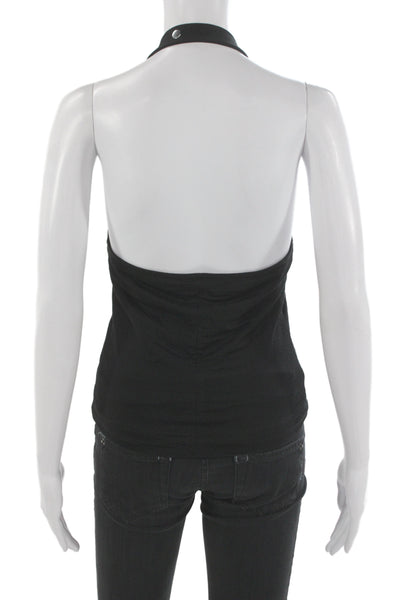 Vince Womens V-Neck Sleeveless Black Tank Size L