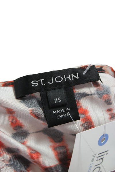 St. John Womens Shirt Dress Black Silk Long Sleeve Crewneck Size XS