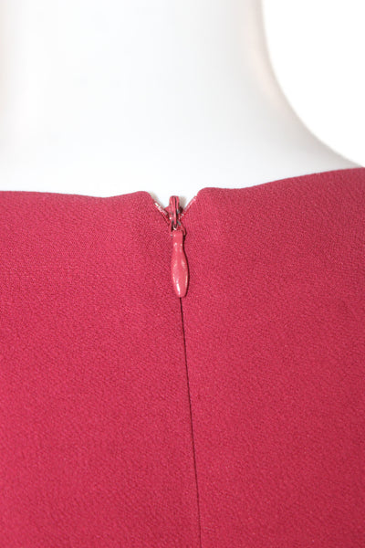 ELEVENTY Womens Sheath Dress Red Short Sleeve Round Neck Zip Size 42