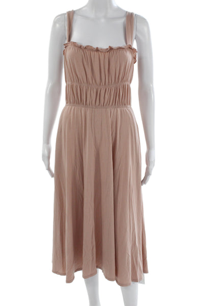 Reformation Women Sundress Beige Bohemian Sleeveless Knee Length Size M