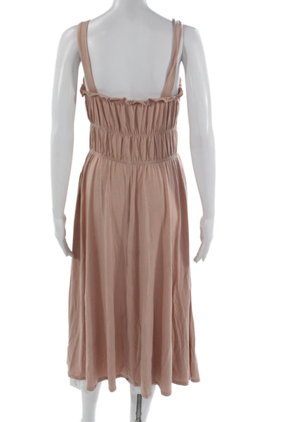 Reformation Women Sundress Beige Bohemian Sleeveless Knee Length Size M