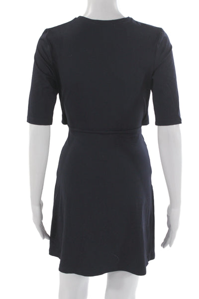 Susana Monaco Women Sheath T-Shirt Dress Dark Blue Short Sleeve Size XS