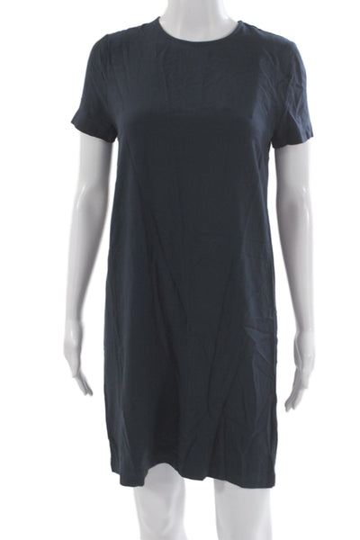 Jenni Kayne Women Shift T-Shirt Dress Dark Blue Viscose Short Sleeve Size XS