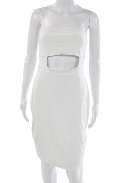 Susana Monaco Womens Bodycon Dress White Polyester Sleeveless Designer Size M
