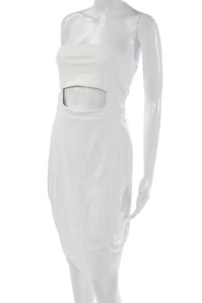 Susana Monaco Womens Bodycon Dress White Polyester Sleeveless Designer Size M