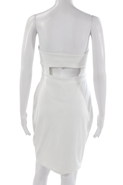 Susana Monaco Womens Bodycon Dress White Polyester Sleeveless Designer Size M