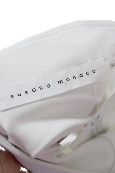 Susana Monaco Womens Bodycon Dress White Polyester Sleeveless Designer Size M
