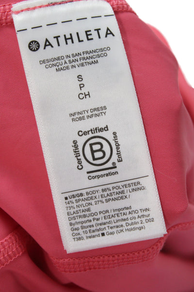 Athleta Womens Tank Dress Pink High Neck Sleeveless Petite Size S
