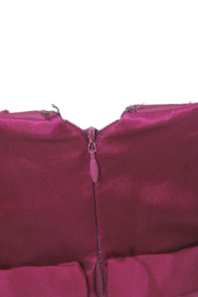 Marchesa Notte Womens Sheath Dress Purple Silk Sleeveless Hook & Eye Size 4