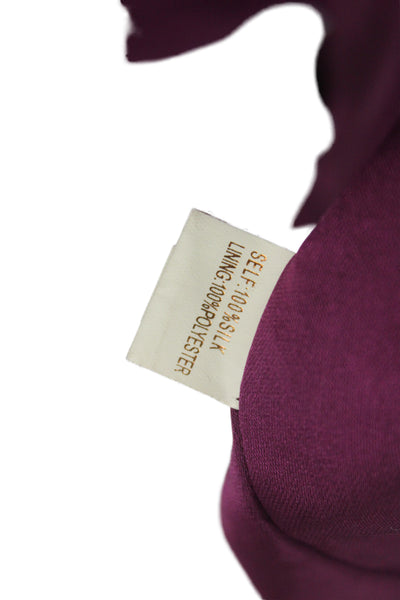 Marchesa Notte Womens Sheath Dress Purple Silk Sleeveless Hook & Eye Size 4