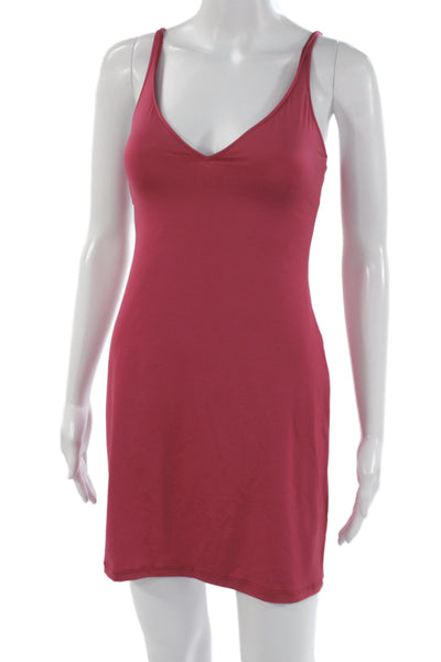 Cosabella Women Slip Dress Red V Neck Sleeveless Knee Length Size S