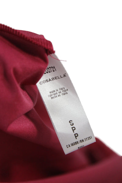 Cosabella Women Slip Dress Red V Neck Sleeveless Knee Length Size S