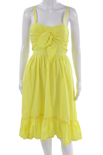 Tularosa Women Sundress Yellow Sleeveless Tie Midi Cotton Beach Size XS