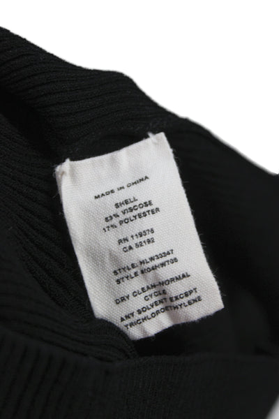 Helmut Lang Womens Bodycon Sheath Dress Black Sleeveless Round Neck Tie Size M