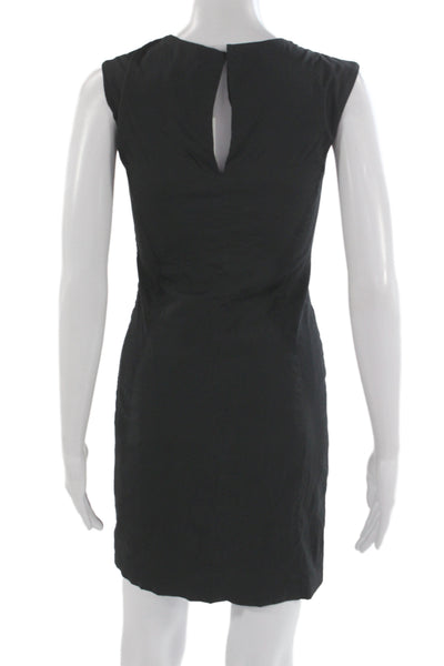 Piazza Sempione Women Sheath Dress Black V-Neck Sleeveless Knee Length Size 38