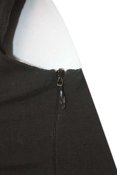 Piazza Sempione Women Sheath Dress Black V-Neck Sleeveless Knee Length Size 38