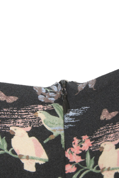 Reformation Women Sundress Black Square Neck Animal Print Size 6