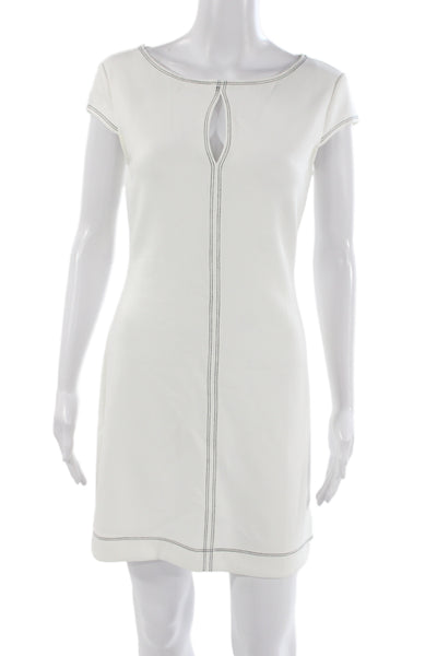 Reformation Womens Shift Dress White Short Sleeve Knee Length Size S