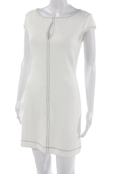 Reformation Womens Shift Dress White Short Sleeve Knee Length Size S
