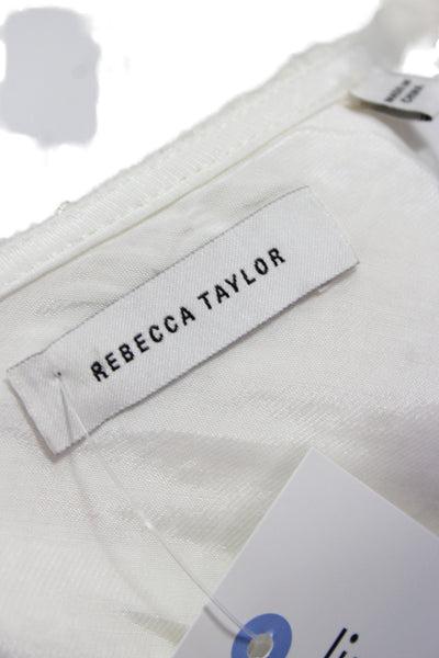 Rebecca Taylor Women Shift Sleeveless White Short Dress Size 12