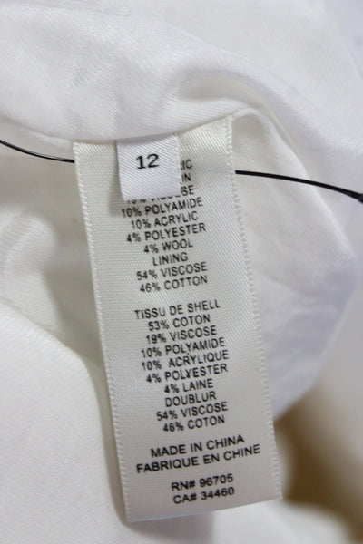 Rebecca Taylor Women Shift Sleeveless White Short Dress Size 12