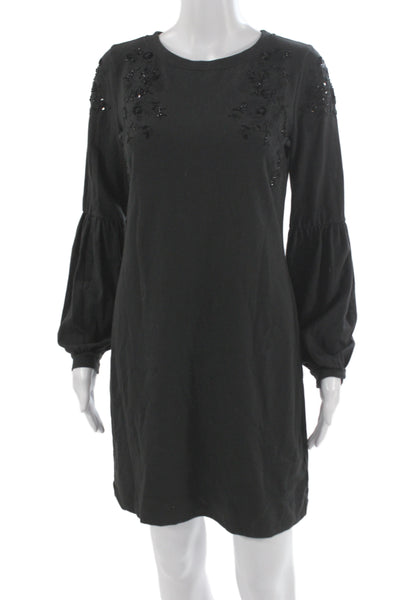Lilly Pulitzer Womens Black Sweater Dress Long Sleeve Shift Size S
