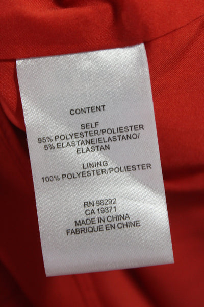 Tibi Womens A-Line Red Knee Length Dress Short Sleeve Size 4