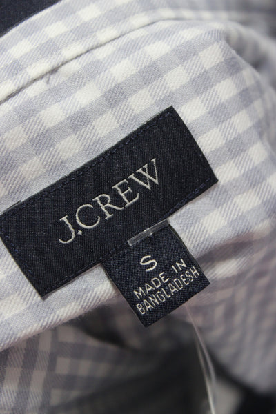 J Crew Mens Gingham Collar Long Sleeve Button Down Shirt Blue Size S