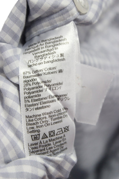 J Crew Mens Gingham Collar Long Sleeve Button Down Shirt Blue Size S