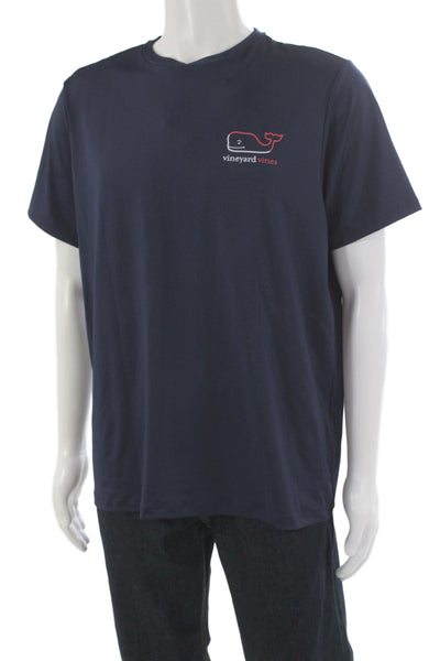 Vineyard Vines Mens Dark Blue Graphic Beach Short Sleeve Tee Size M